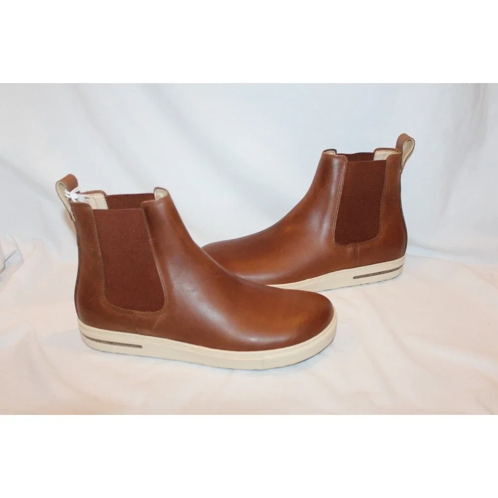 Birkenstock Men's Bend Leather Chelsea Cognac Boots EU 45 US 12-12.5 Reg NWOB